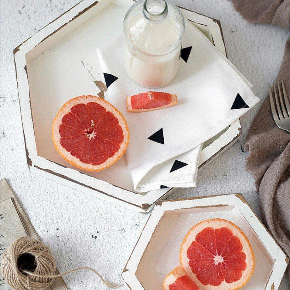 Rustic Wood Tray Set