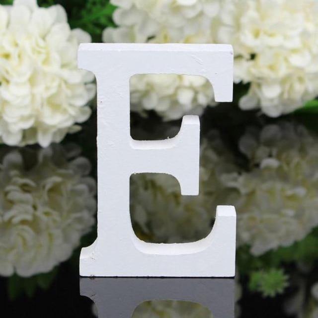 White Standing Mountable Wood Letter