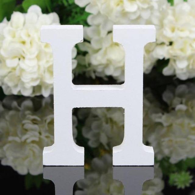 White Standing Mountable Wood Letter