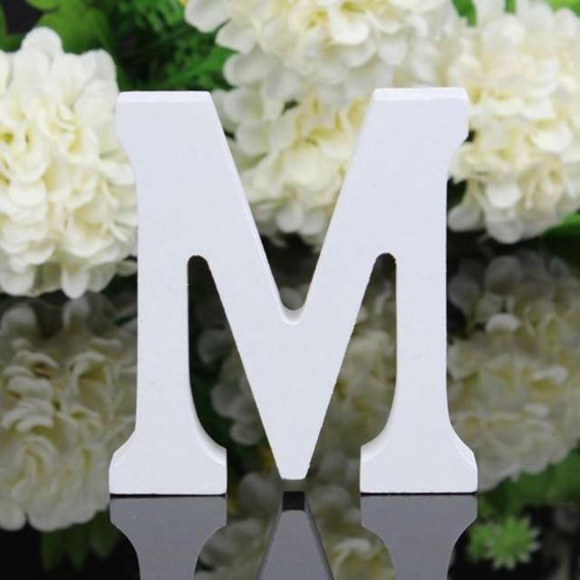 White Standing Mountable Wood Letter