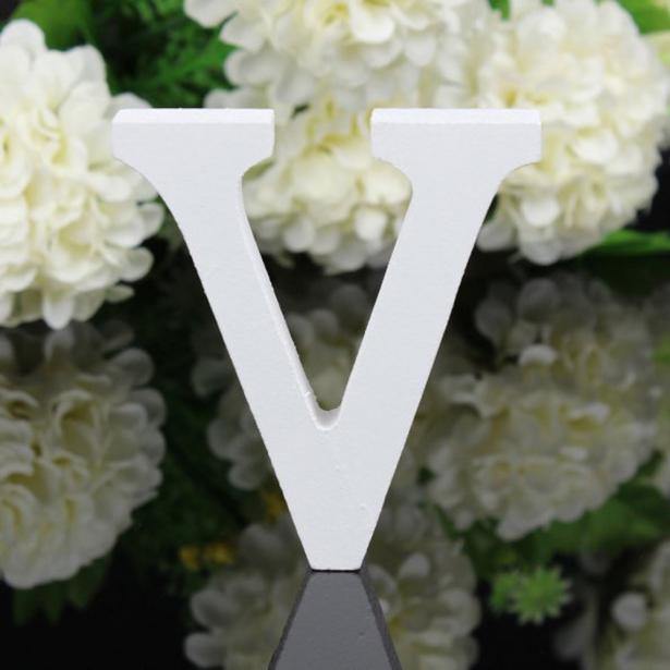 White Standing Mountable Wood Letter