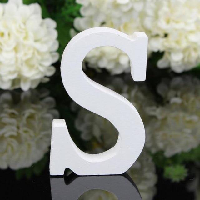 White Standing Mountable Wood Letter