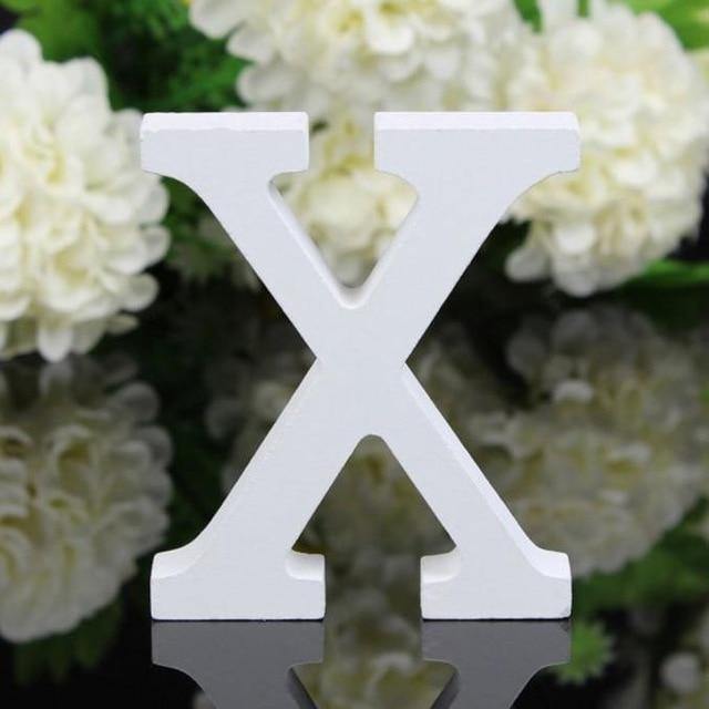 White Standing Mountable Wood Letter