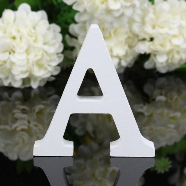 White Standing Mountable Wood Letter