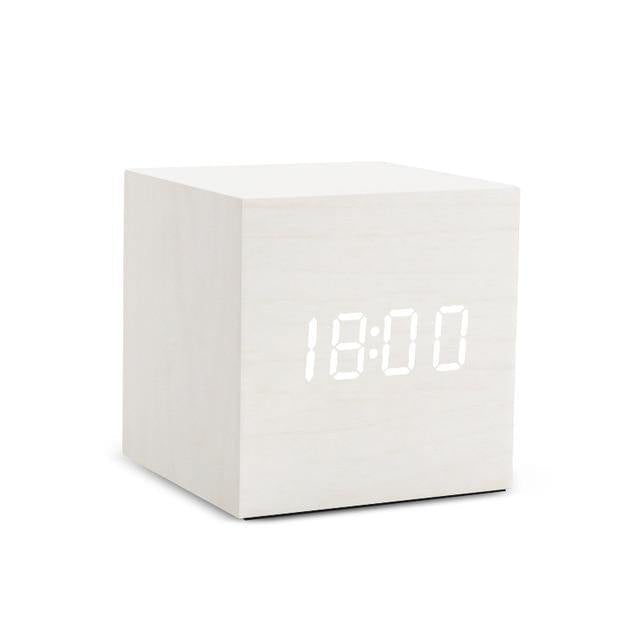 Wooden Block LED Alarm Clock