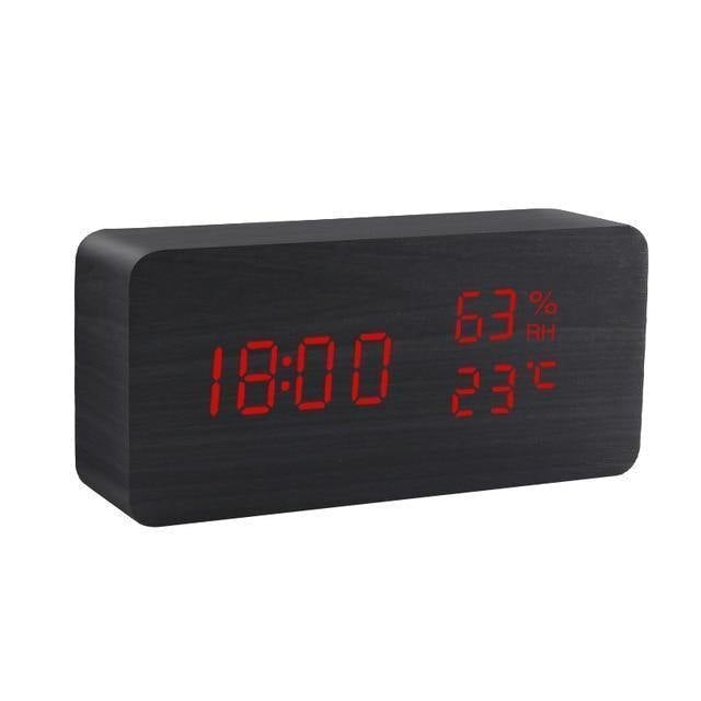Wooden Block LED Alarm Clock